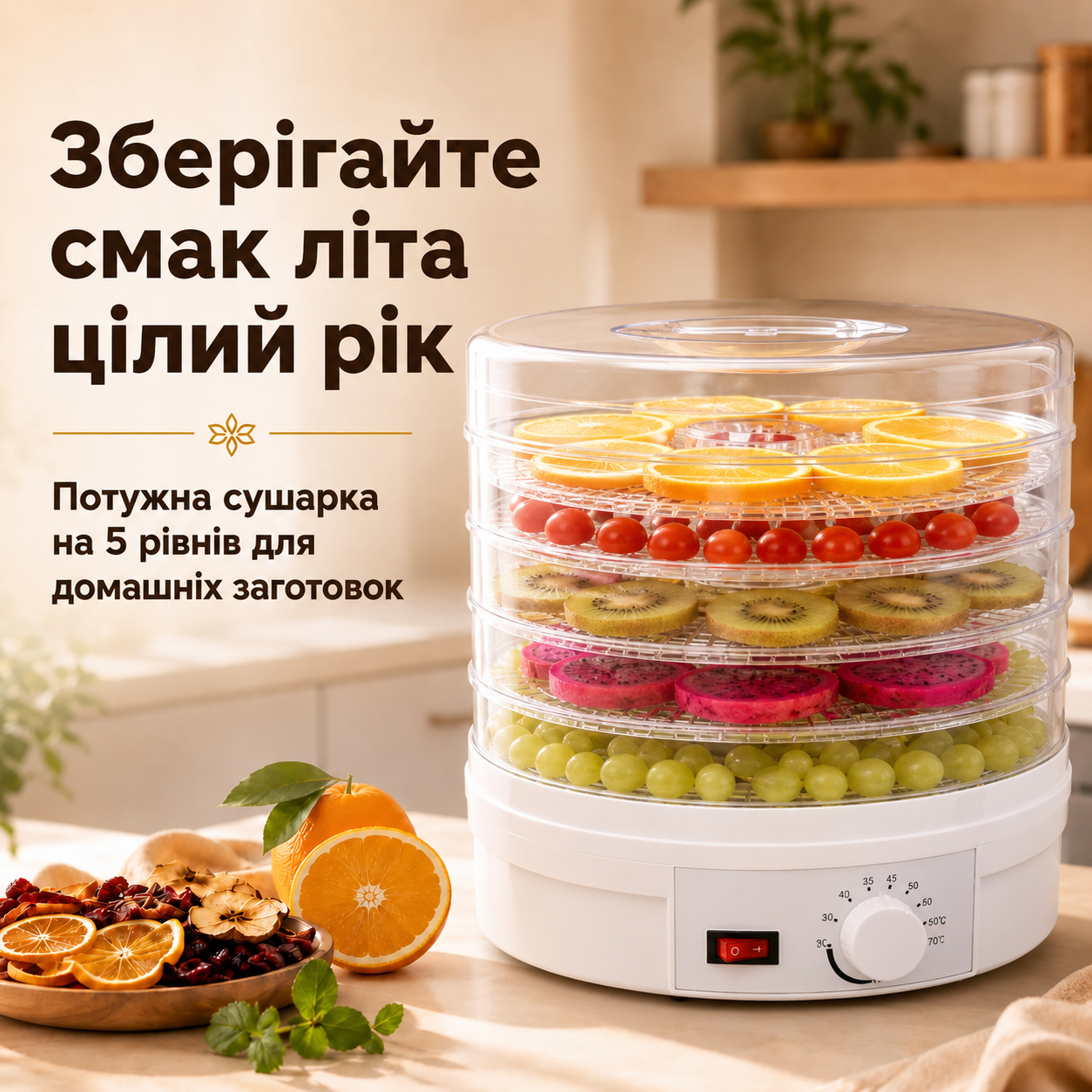Сушарка для продуктів — зберігайте смак літа цілий рік